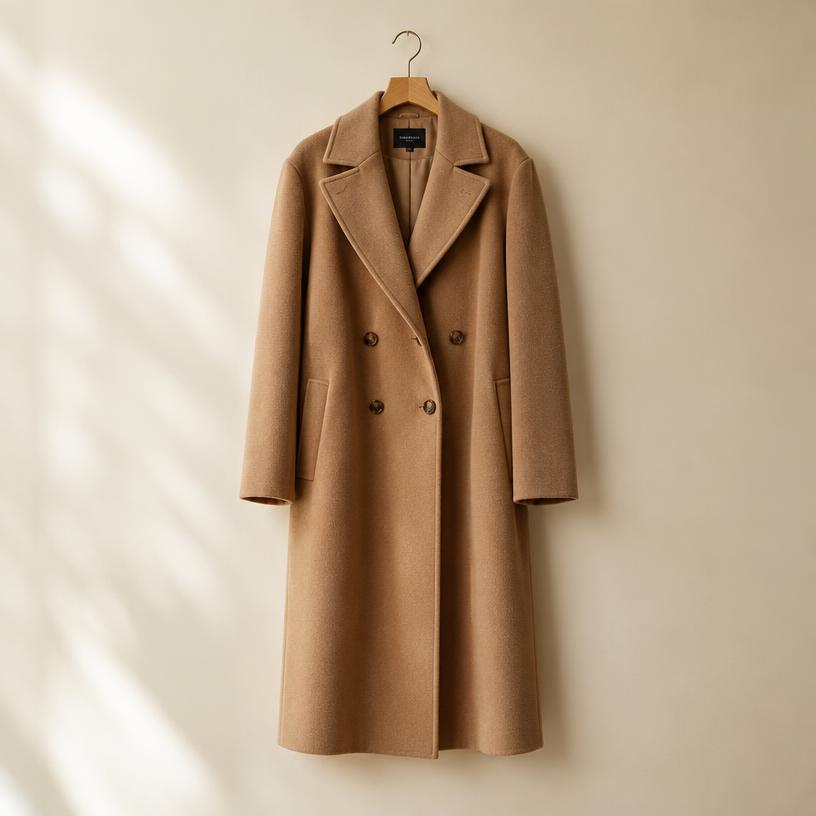 Camel longline coat