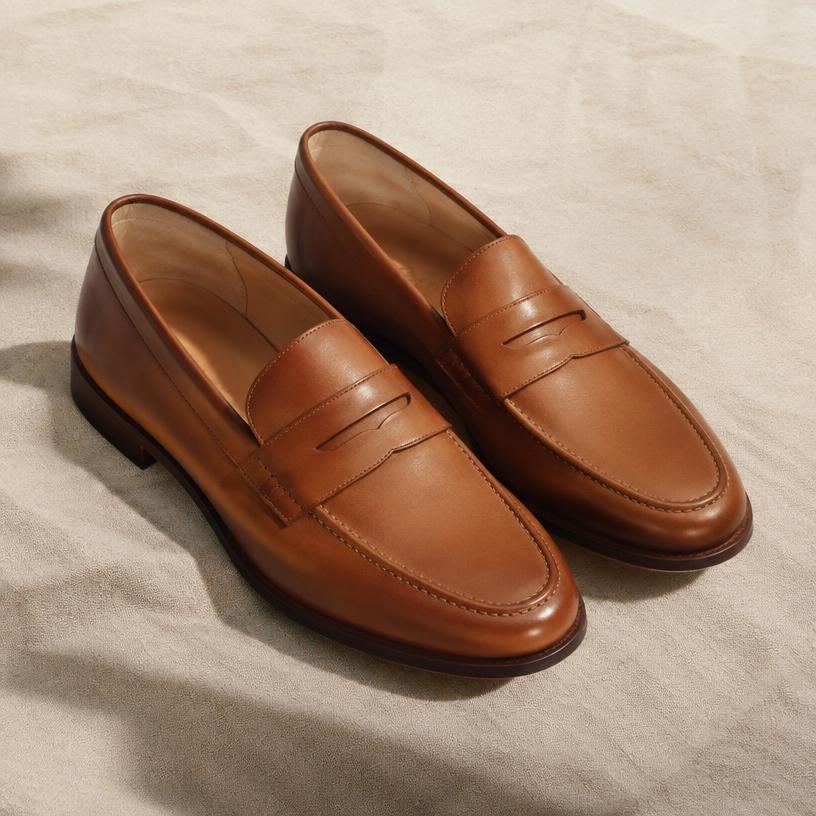 Leather loafers, tan